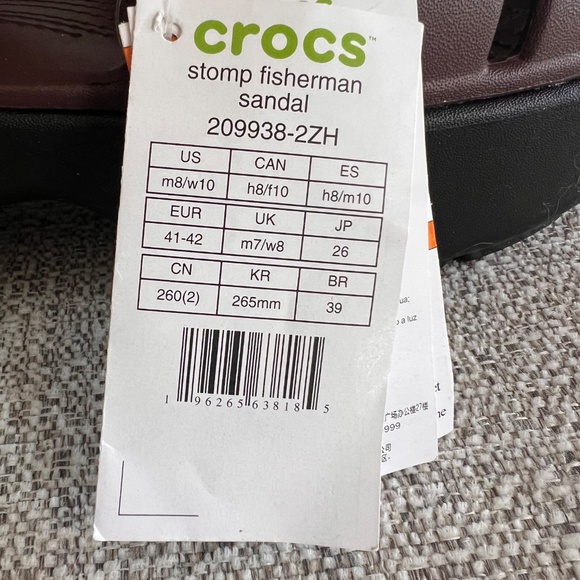CROCS Stomp Fisherman Sandal Platform in Mocha Unisex Size Women's 10 / Men's 8 - Picture 2 of 13